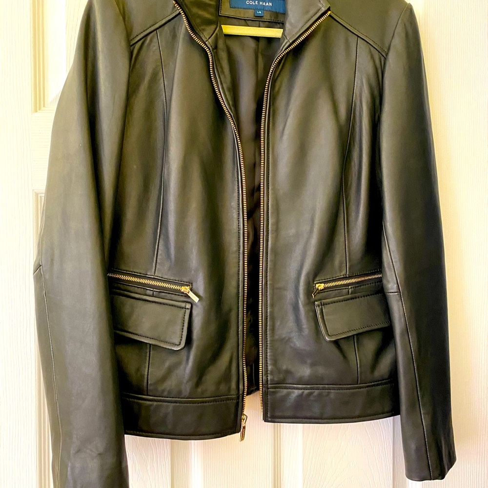 Women's Cole haan  lambskin leather jacket Butter Soft !!!!